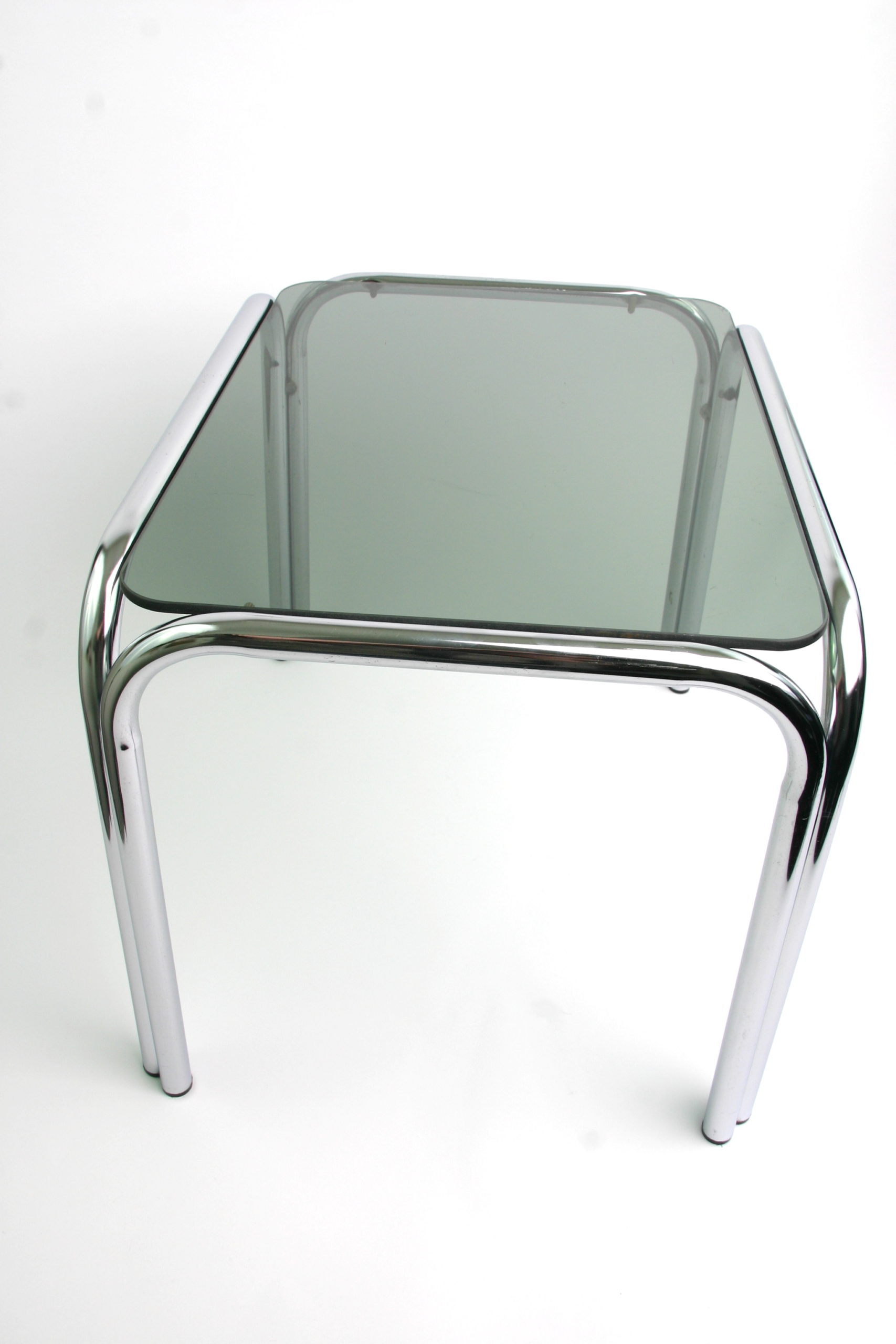side table chrome and smoked glass secondary